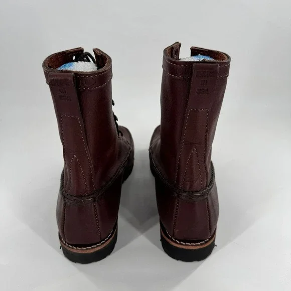 Gokey Upland Mens Handmade Brown Leather Lace Up Moc Toe Work Boots USA Sz 10 - Picture 8 of 10